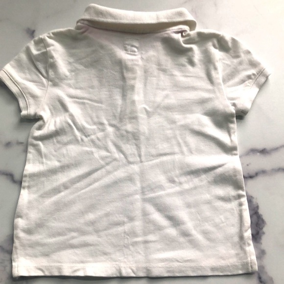 Gap Kids Short Sleeve Polo Shirt In Solid White Unisex Girls Size 4-5 XS - Picture 3 of 9